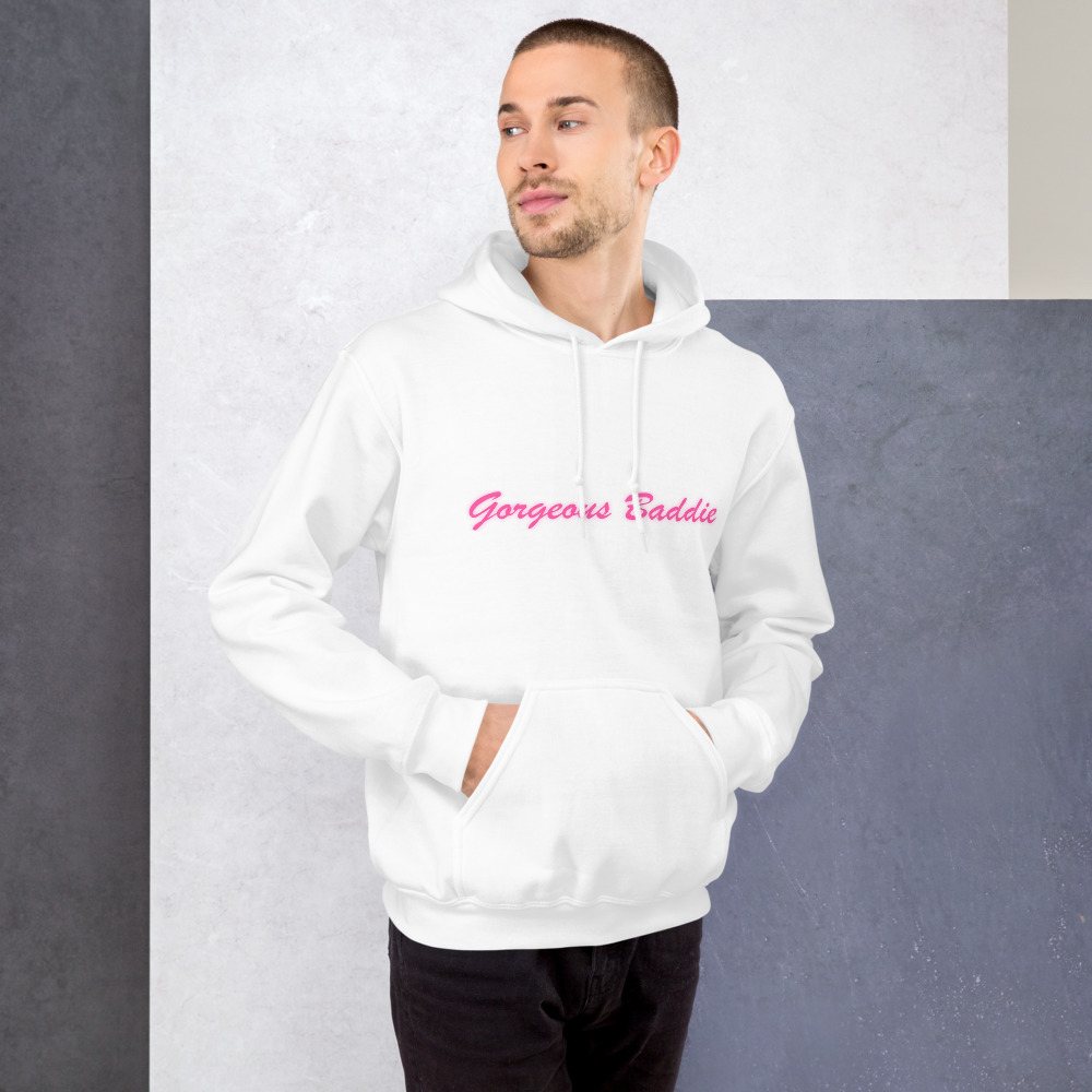Gorgeous Baddie Script Hoodie Front