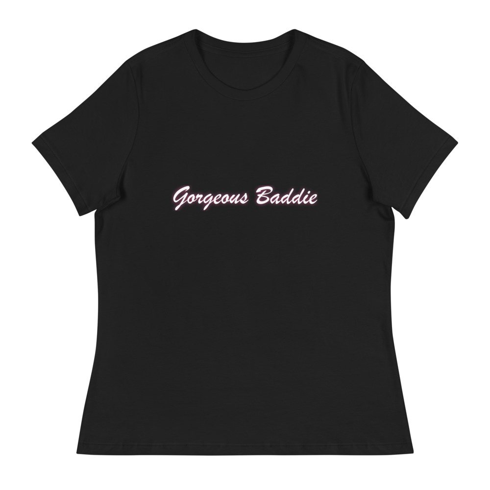 Gorgeous Baddie Script Night Women's Tee Front