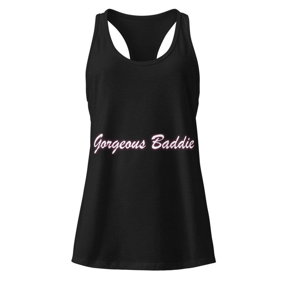 Gorgeous Baddie Script Night Racerback Tank