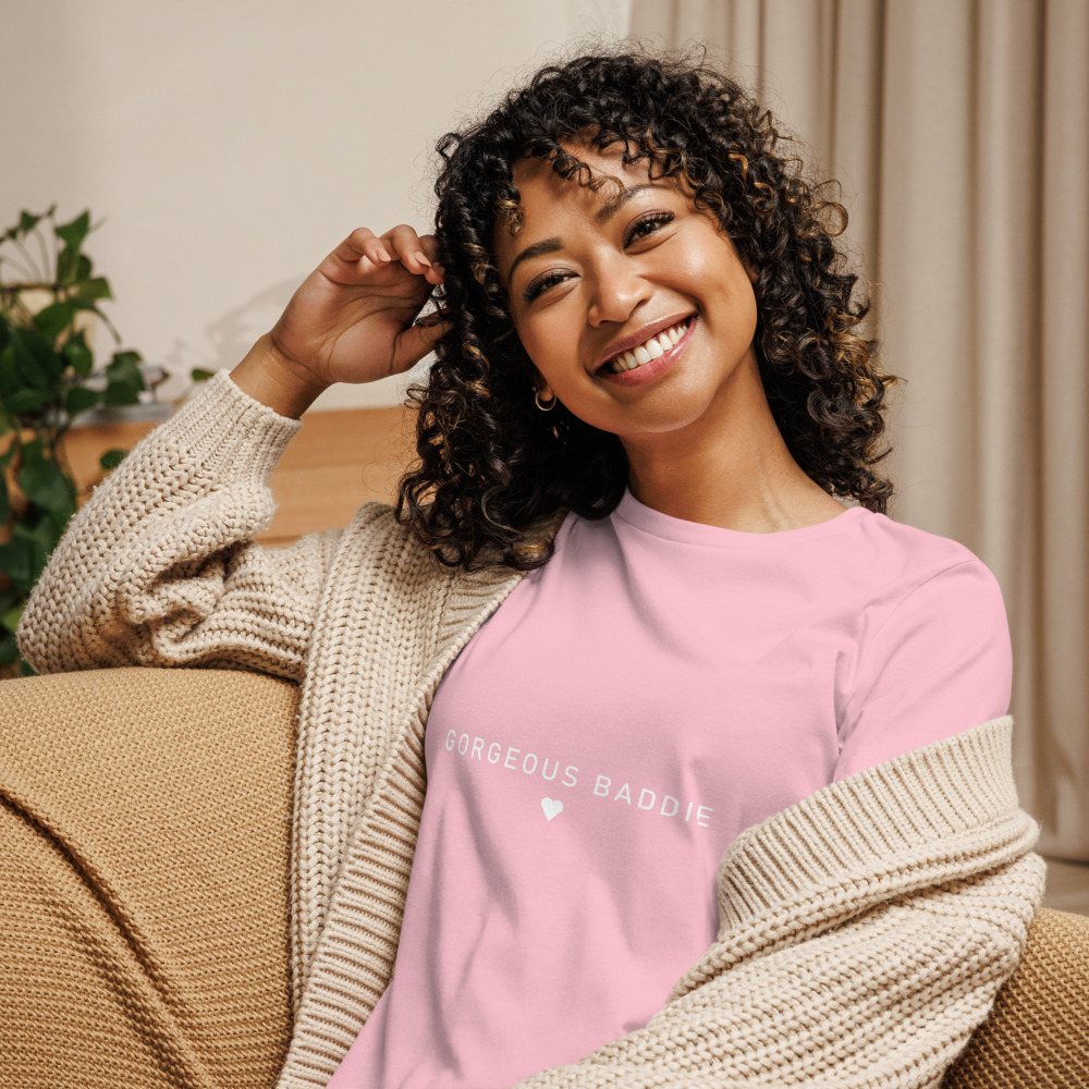 Gorgeous Baddie Minimal Pink Women's Tee Front