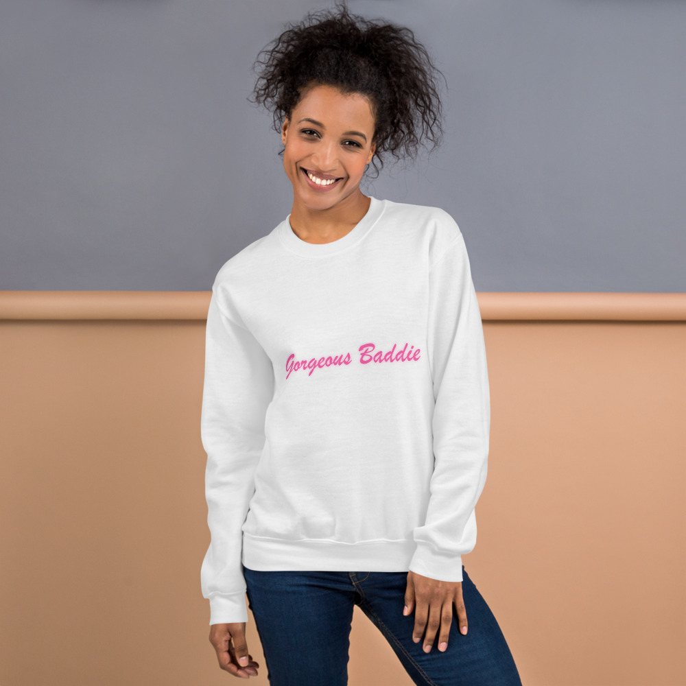Gorgeous Baddie Script Sweatshirt Front