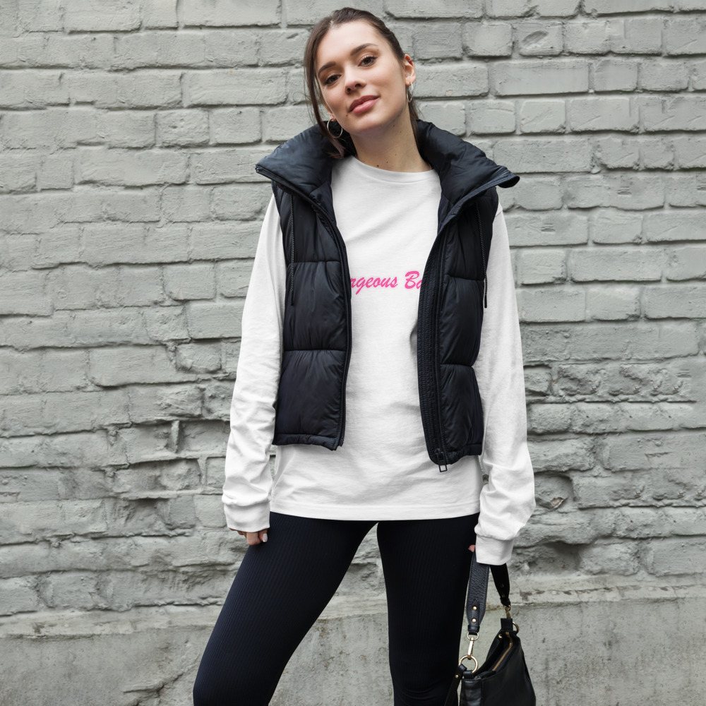 Gorgeous Baddie Script Long Sleeve Tee Front