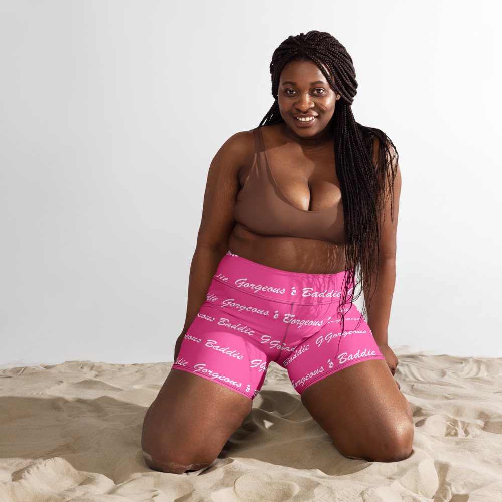 Gorgeous Baddie Signature Yoga Shorts Front
