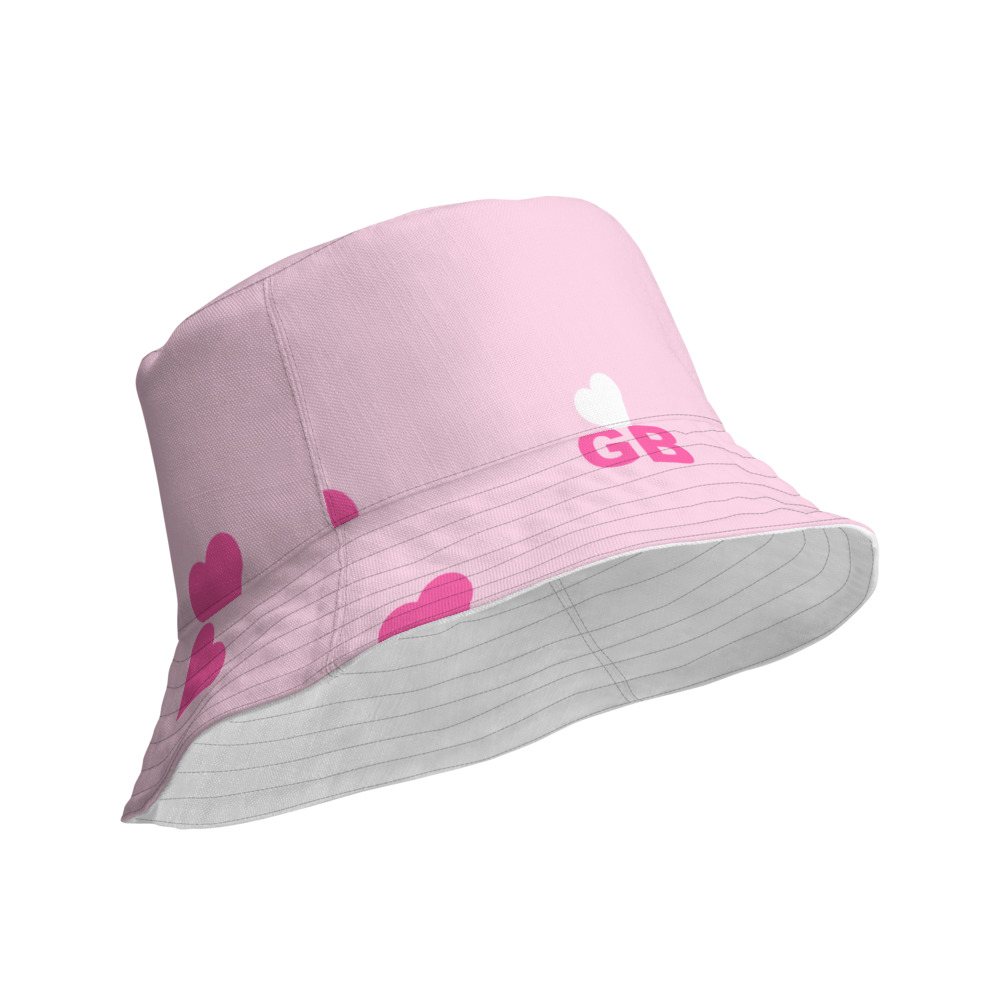 Gorgeous Baddie Hearts Bucket Hat Product details Outside
