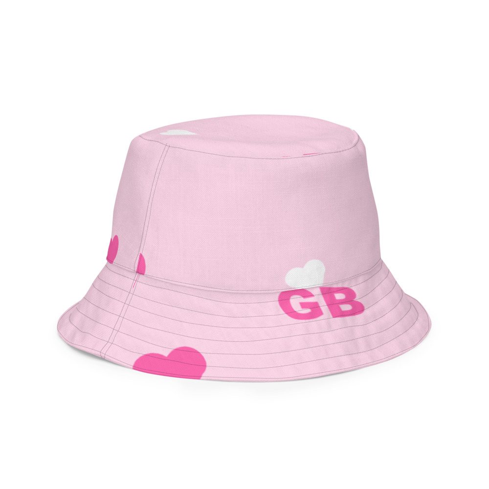 Gorgeous Baddie Hearts Bucket Hat Right Front Outside