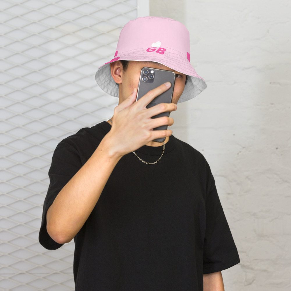 Gorgeous Baddie Hearts Bucket Hat Front Outside