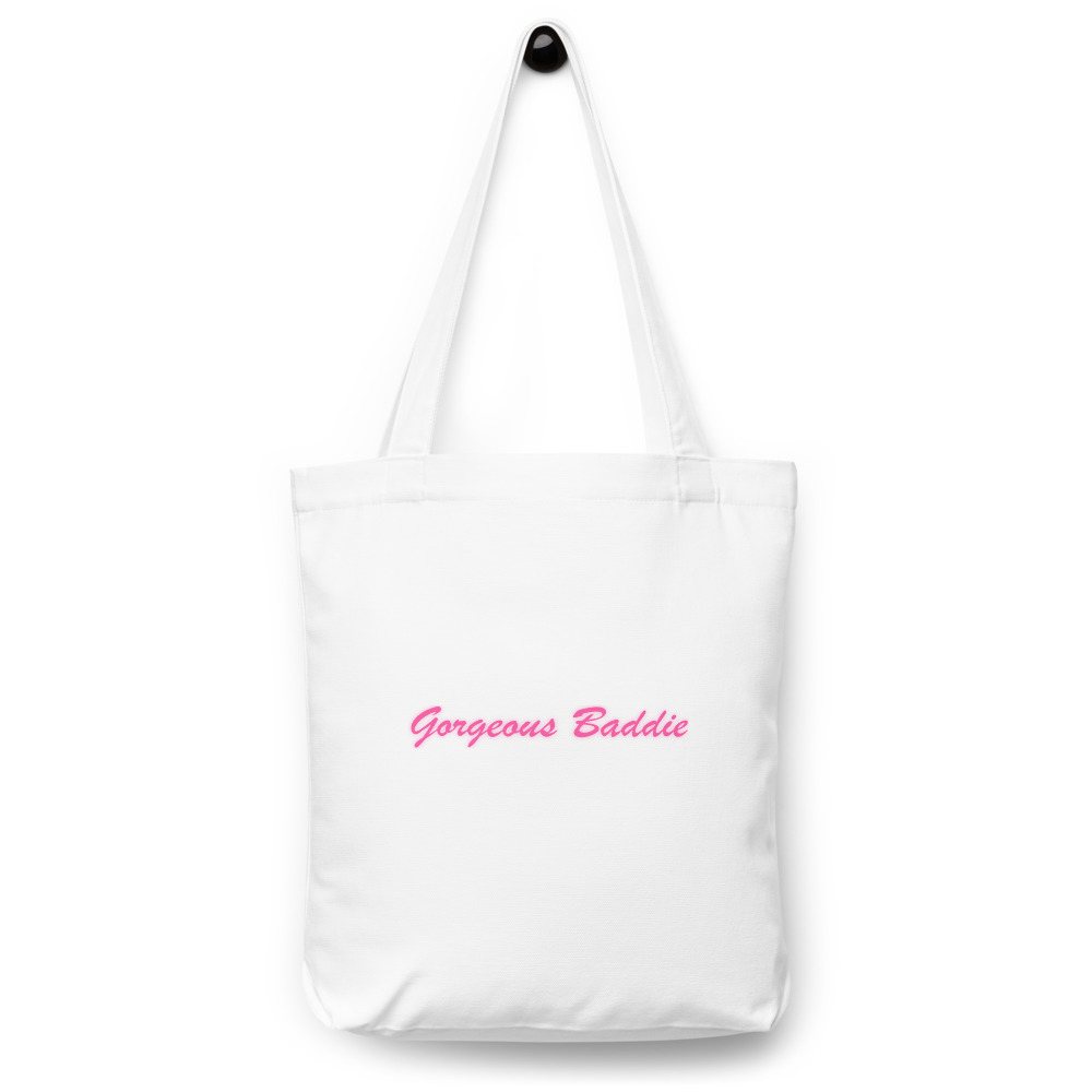 Gorgeous Baddie Script Tote Bag Front