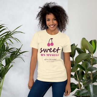 Gorgeous Baddie Sweet On Myself Love Notes Tee White Front