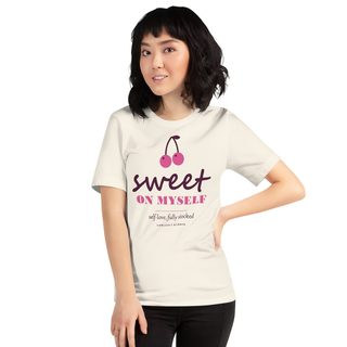 Gorgeous Baddie Sweet On Myself Love Notes Tee White Front