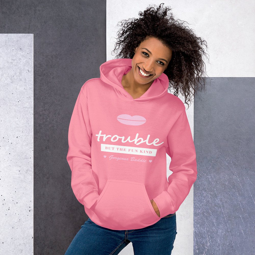 Gorgeous Baddie Trouble, But The Fun Kind Love Notes Hoodie Front