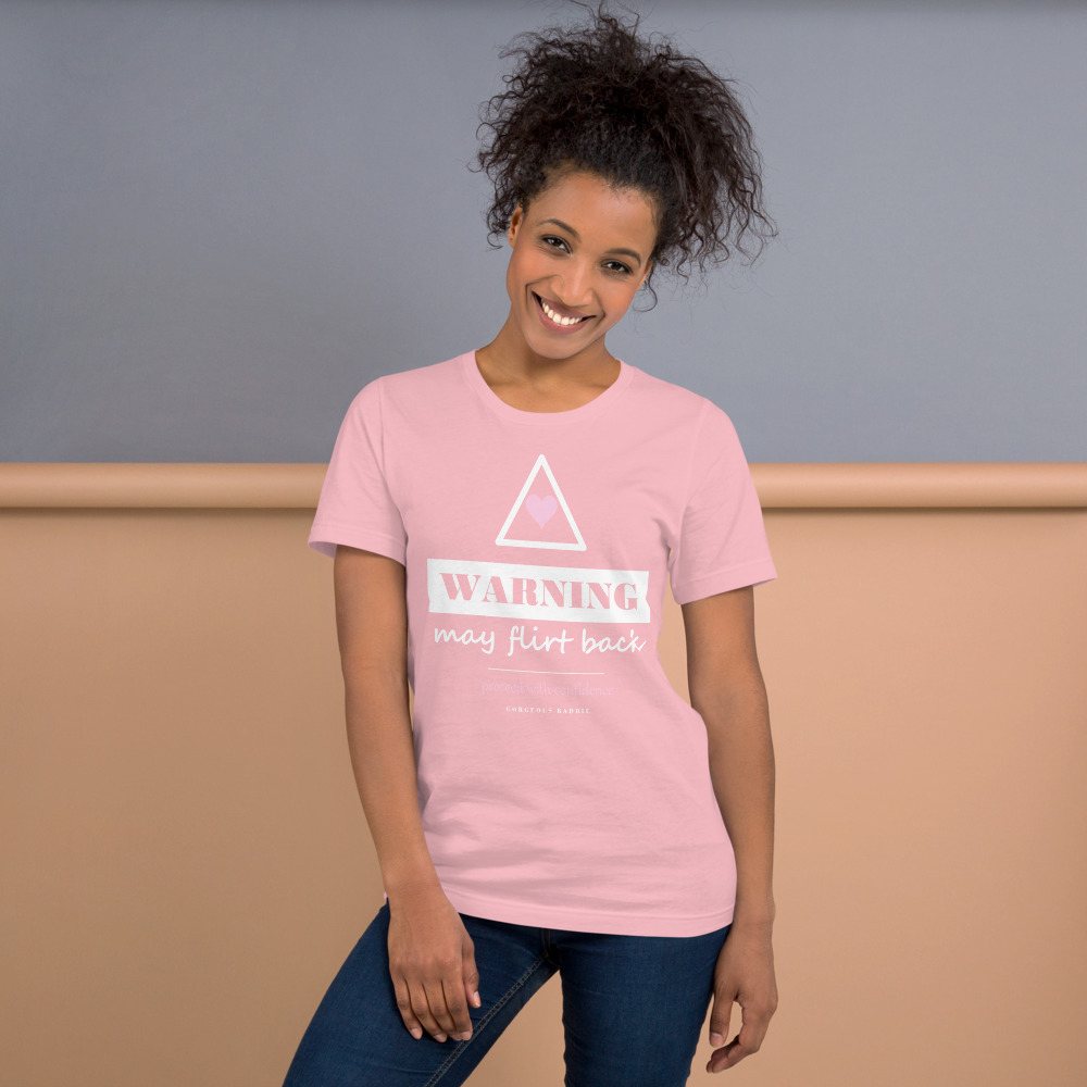 Gorgeous Baddie Warning: May Flirt Back Love Notes Tee Front