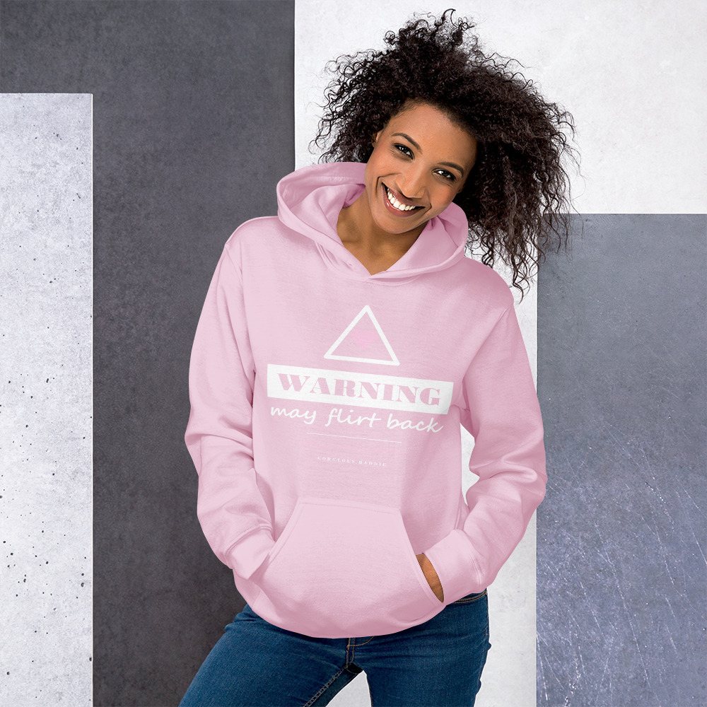 Gorgeous Baddie Warning: May Flirt Back Love Notes Hoodie Front