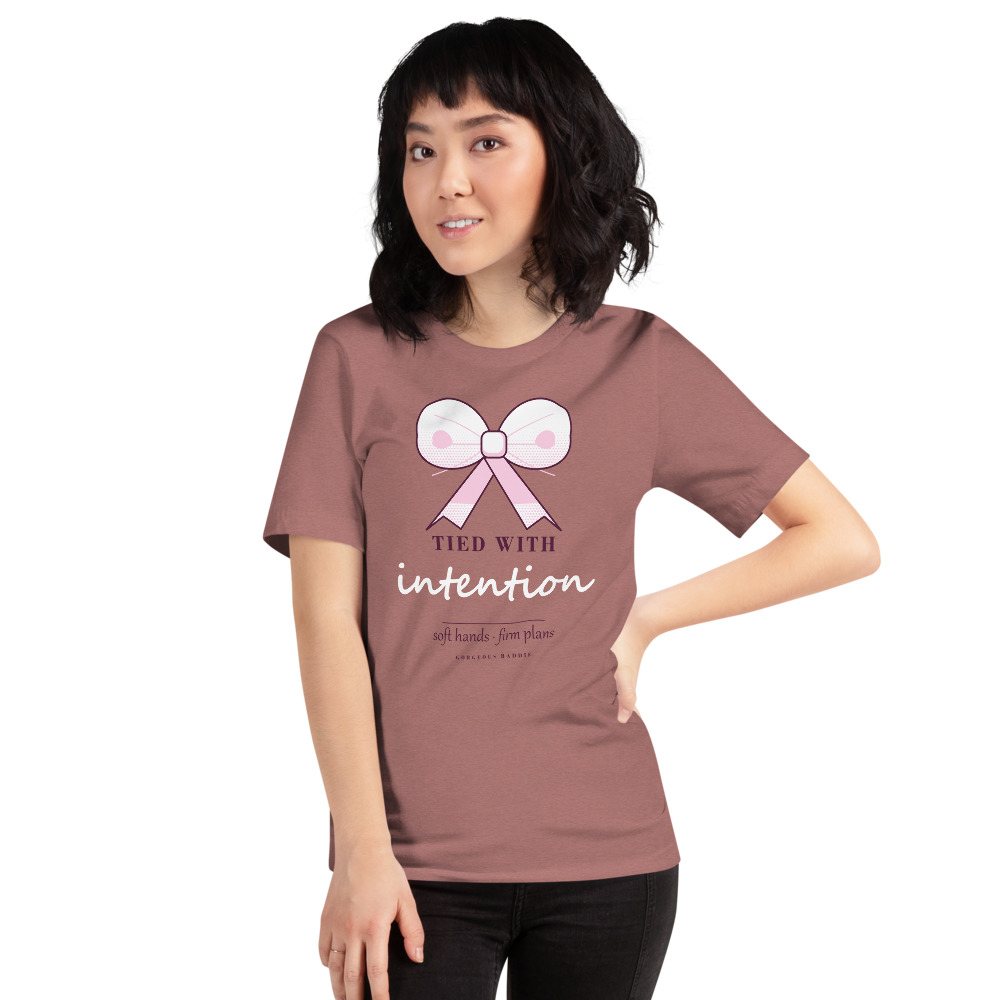 Gorgeous Baddie Tied With Intention Boutique Tee Front