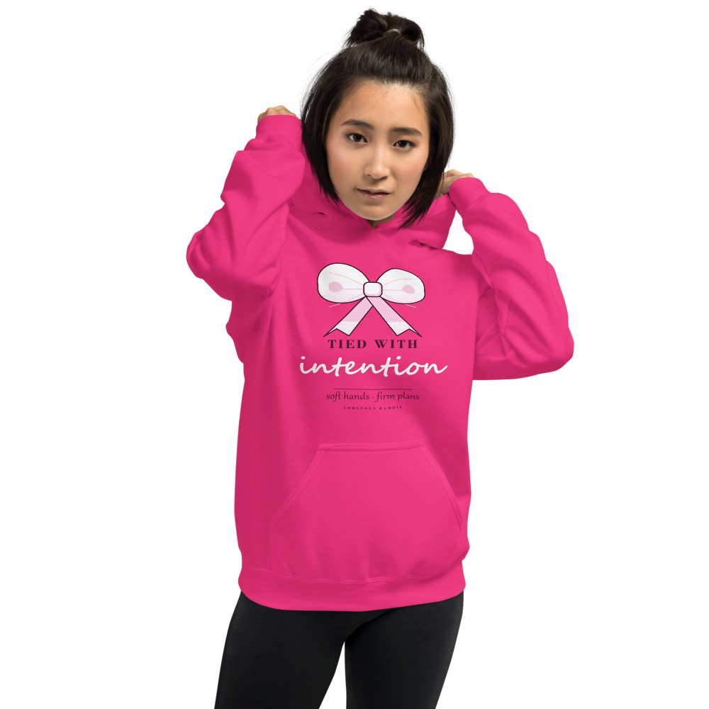 Gorgeous Baddie Tied With Intention Boutique Hoodie Front