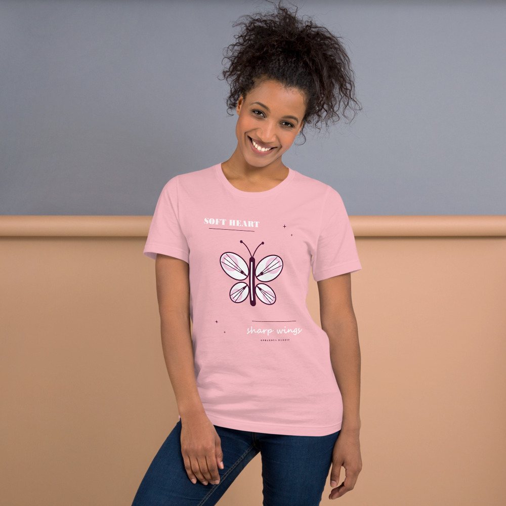 Gorgeous Baddie Soft Heart Sharp Wings Boutique Tee Front