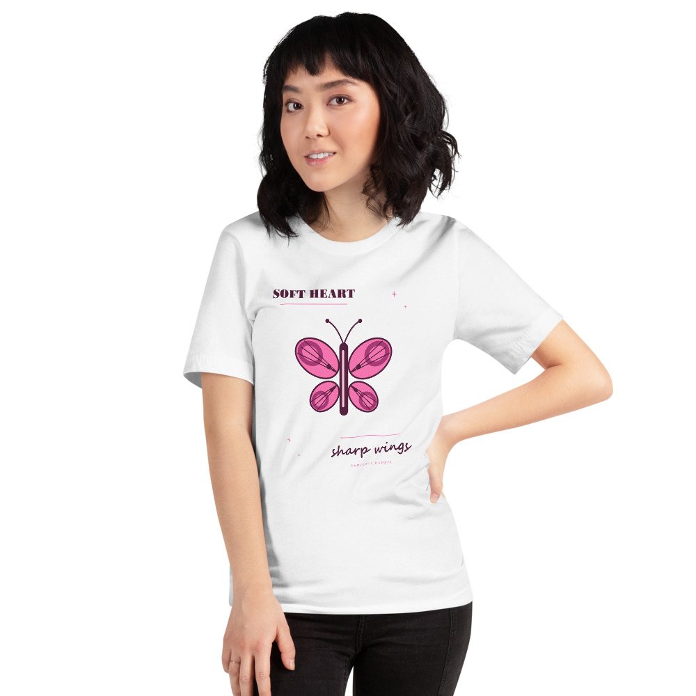Gorgeous Baddie Soft Heart Sharp Wings Boutique Tee White Front