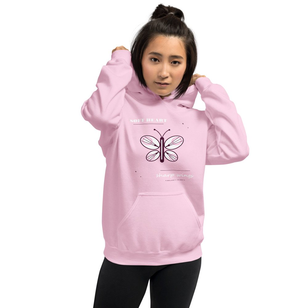 Gorgeous Baddie Soft Heart Sharp Wings Boutique Hoodie Front