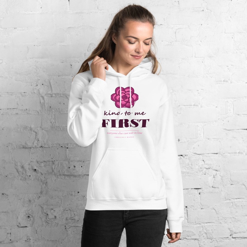 Gorgeous Baddie Kind To Me First Boutique Hoodie White Front