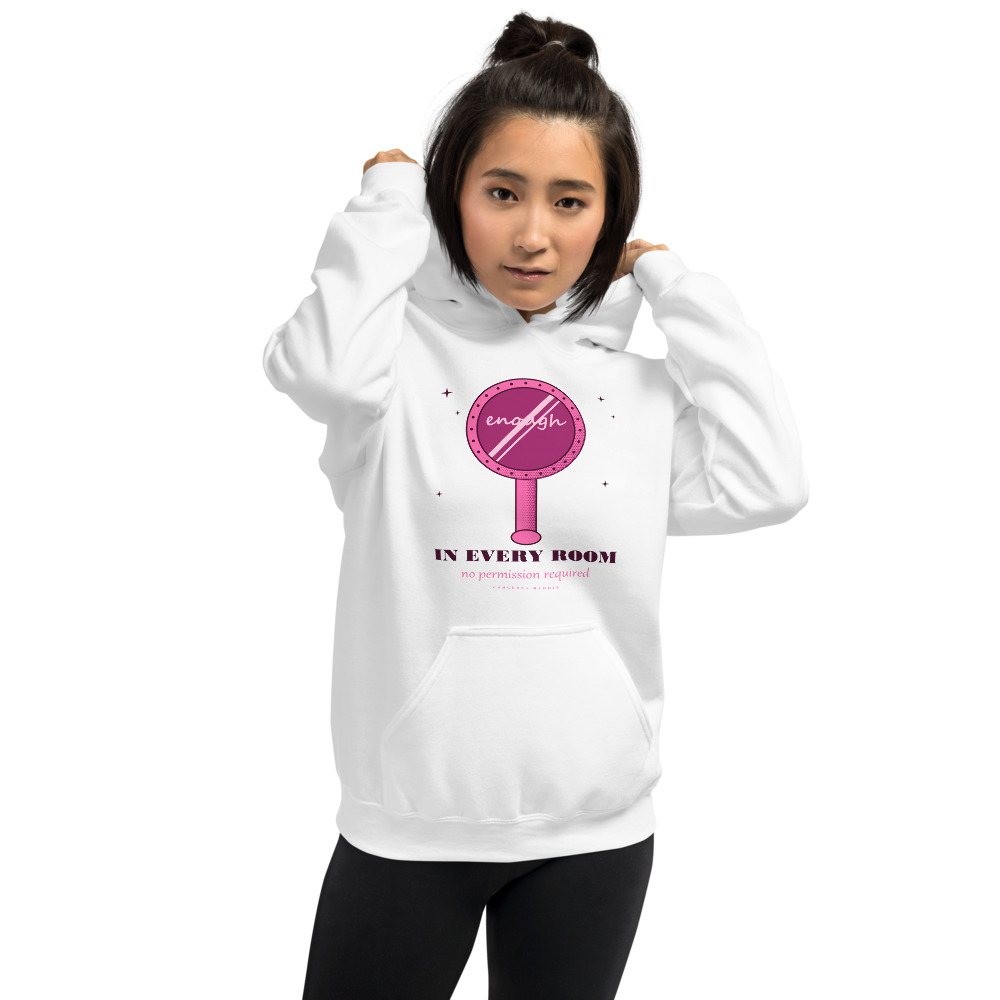 Gorgeous Baddie Enough In Every Room Boutique Hoodie White Front