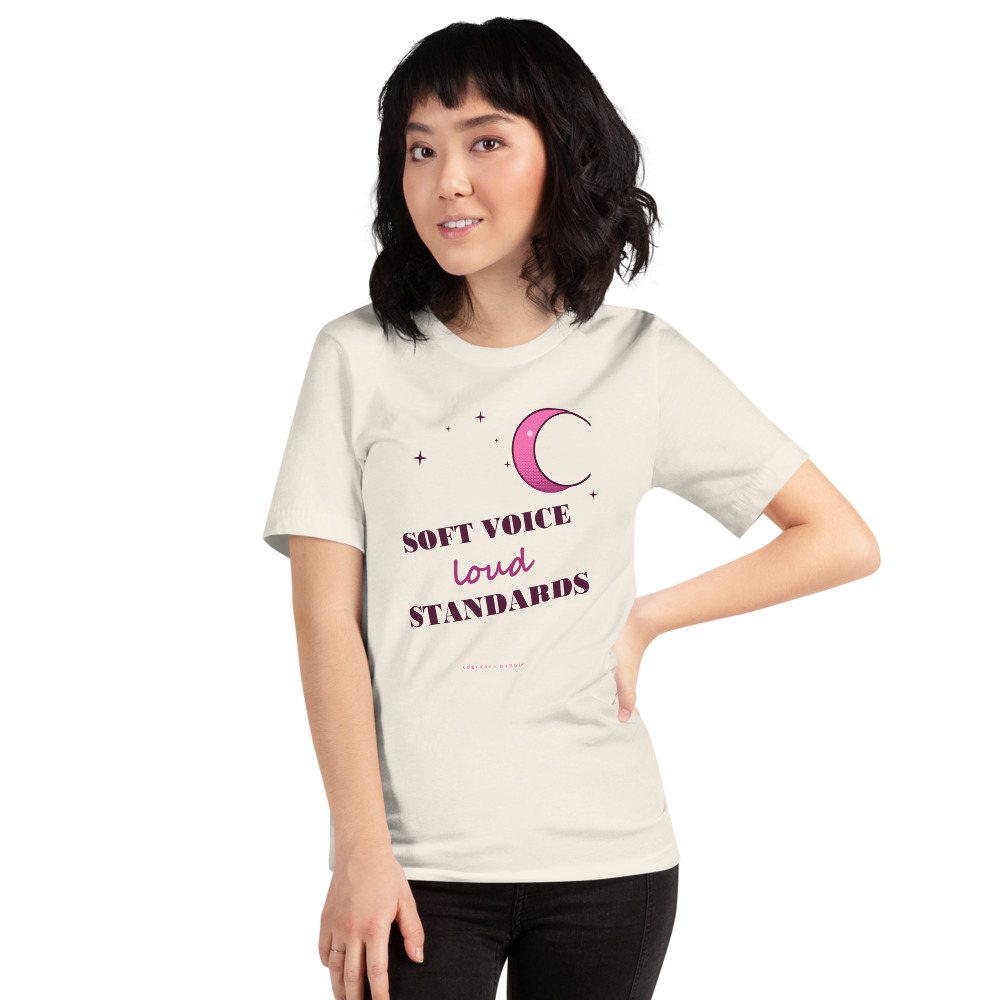 Gorgeous Baddie Soft Voice Loud Standards Boutique Tee White Front
