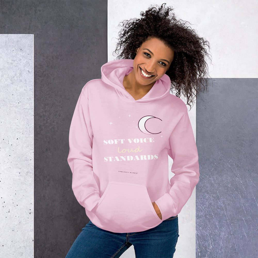 Gorgeous Baddie Soft Voice Loud Standards Boutique Hoodie Front