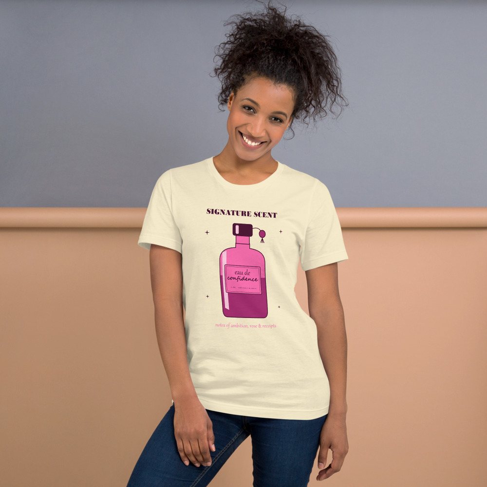 Gorgeous Baddie Signature Scent Confidence Boutique Tee White Front