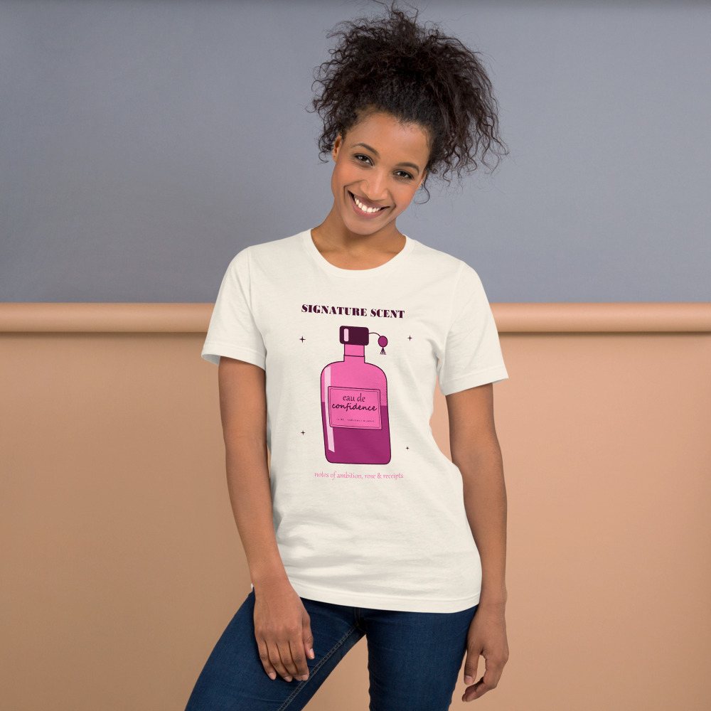 Gorgeous Baddie Signature Scent Confidence Boutique Tee White Front
