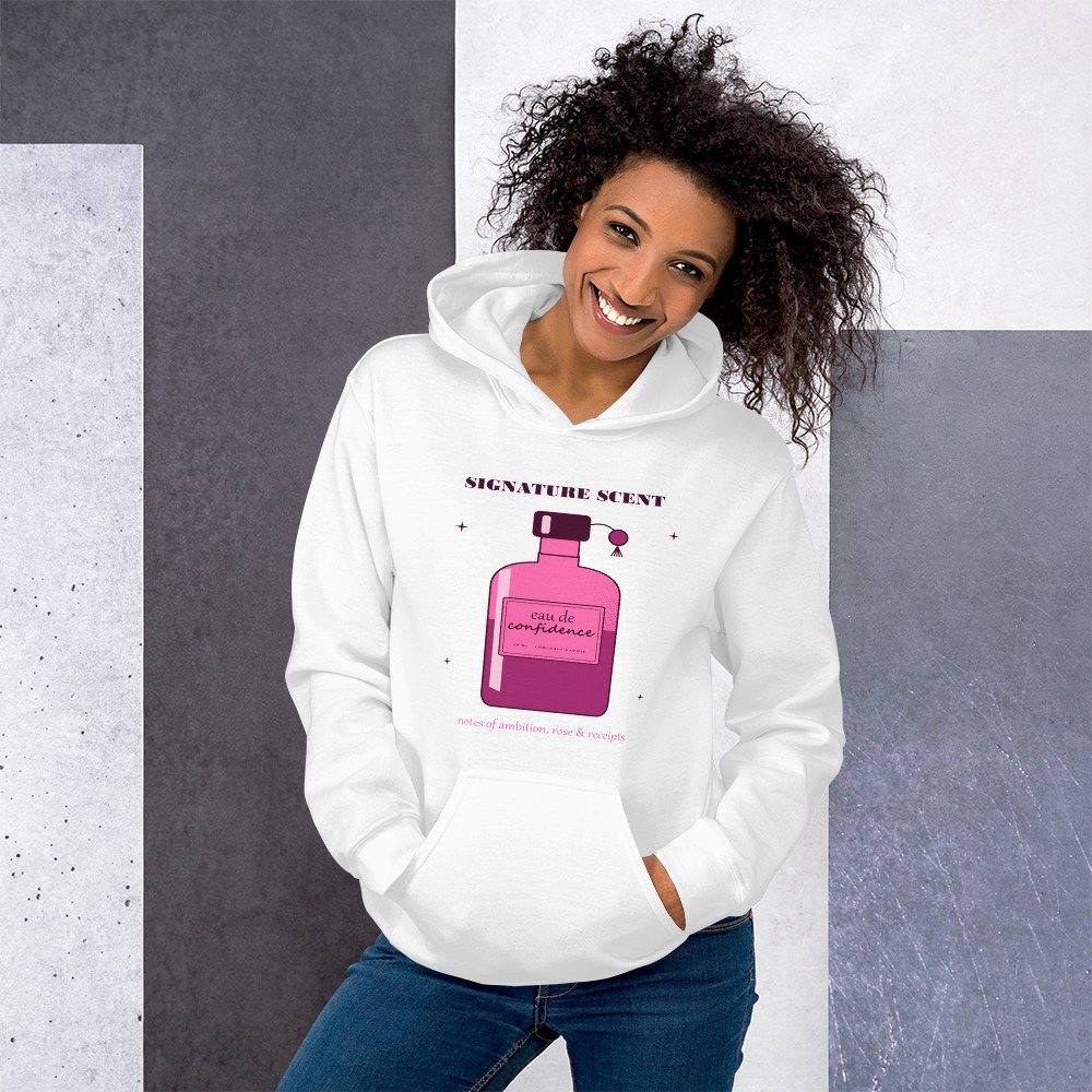 Gorgeous Baddie Signature Scent Confidence Boutique Hoodie White