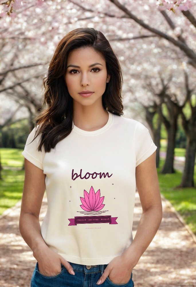 Gorgeous Baddie Stretch Breathe Bloom Boutique Tee White Lifestyle