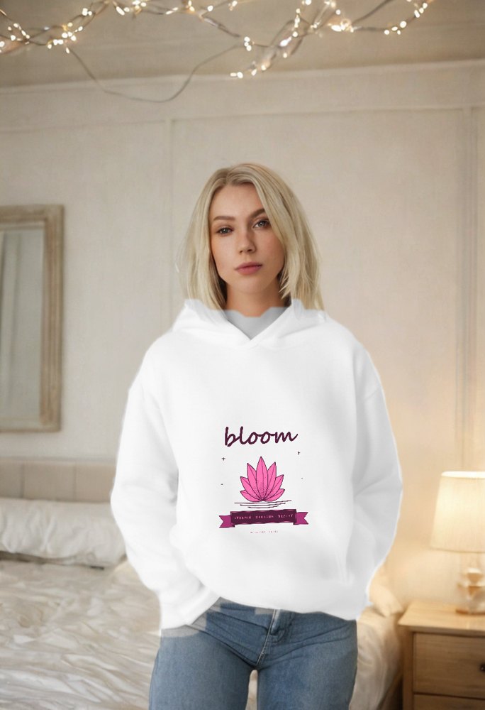 Gorgeous Baddie Stretch Breathe Bloom Boutique Hoodie White