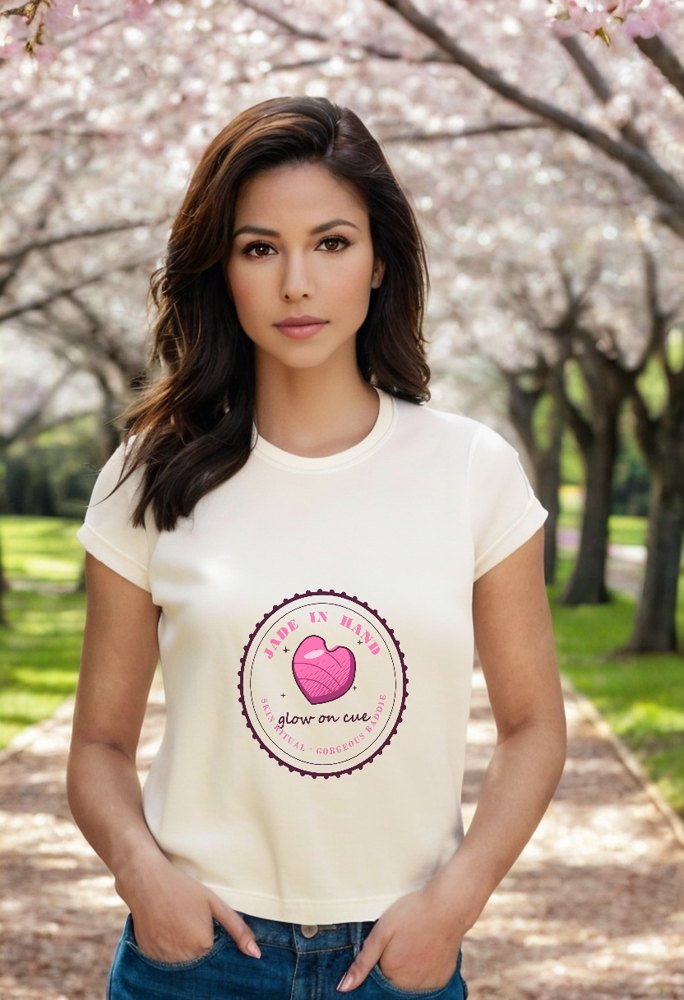 Gorgeous Baddie Jade In Hand Glow Boutique Tee White Lifestyle