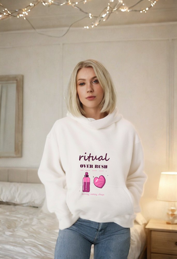 Gorgeous Baddie Ritual Over Rush Boutique Hoodie White Lifestyle