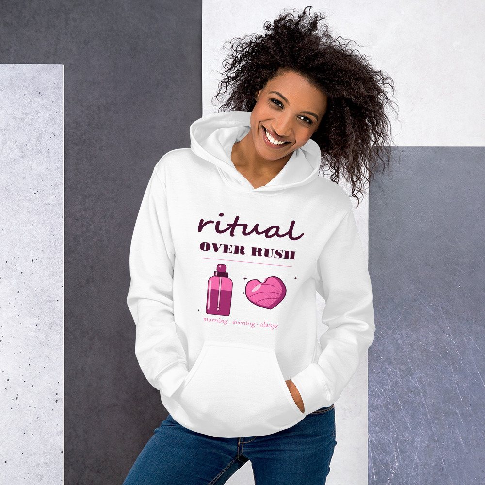 Gorgeous Baddie Ritual Over Rush Boutique Hoodie White Front