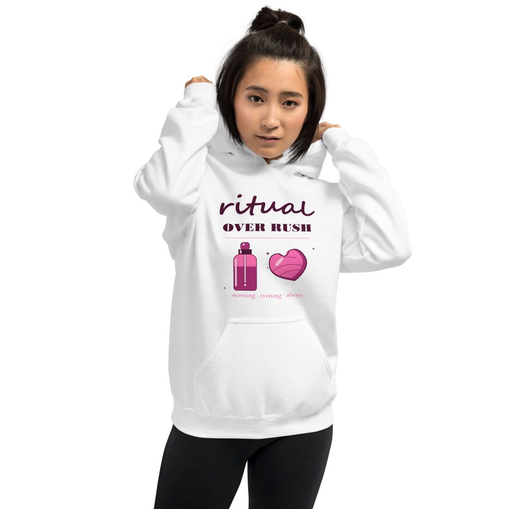 Gorgeous Baddie Ritual Over Rush Boutique Hoodie White Front