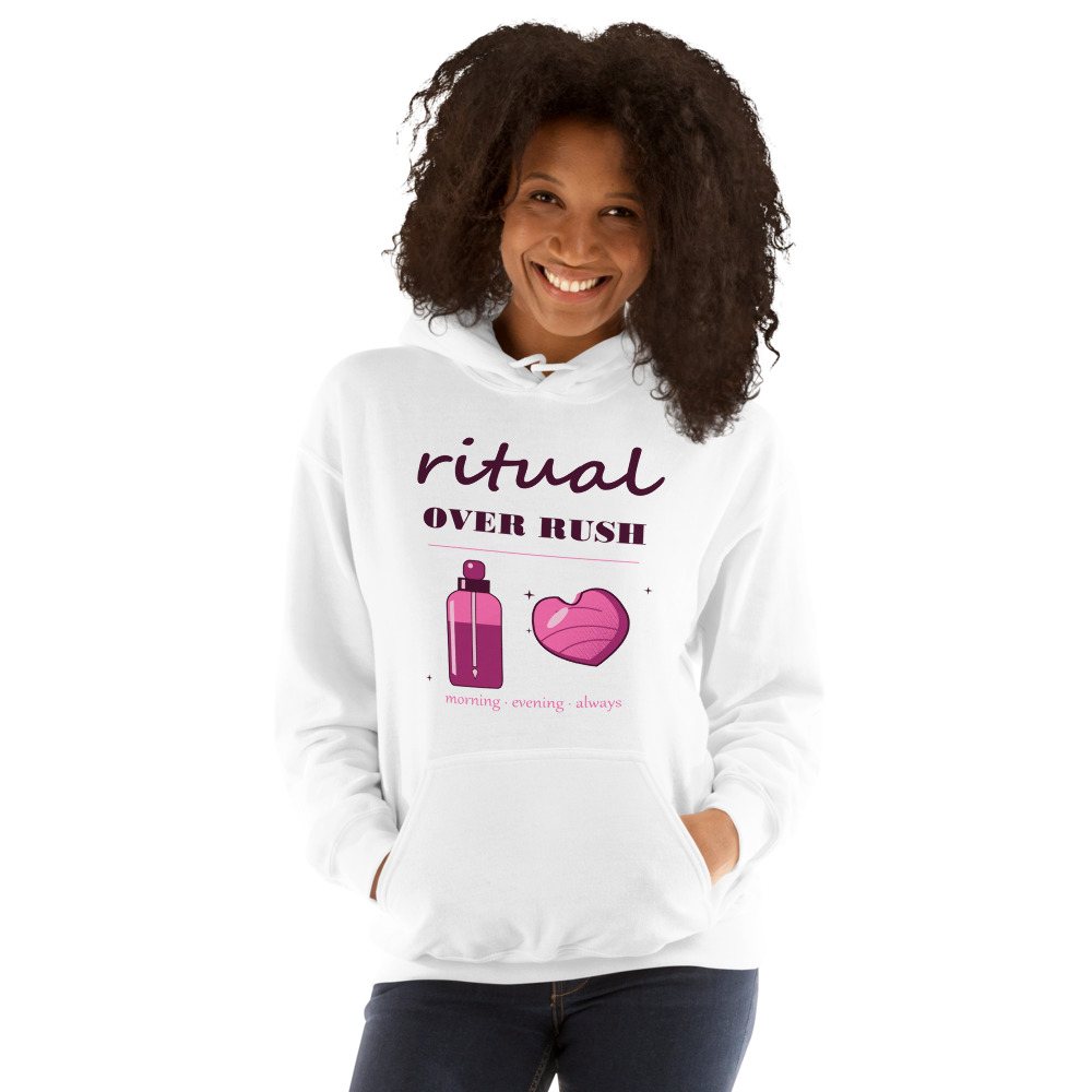 Gorgeous Baddie Ritual Over Rush Boutique Hoodie White Front