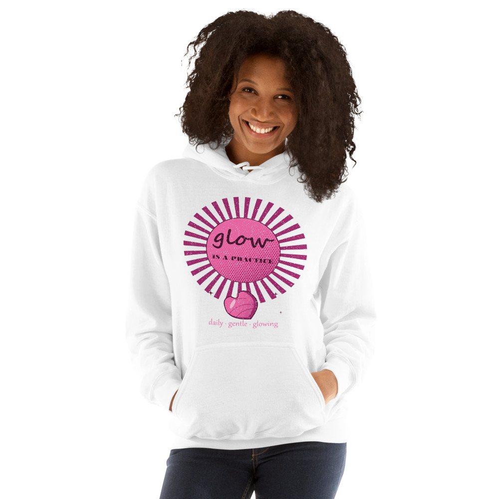 Gorgeous Baddie Glow Is A Practice Boutique Hoodie White Front