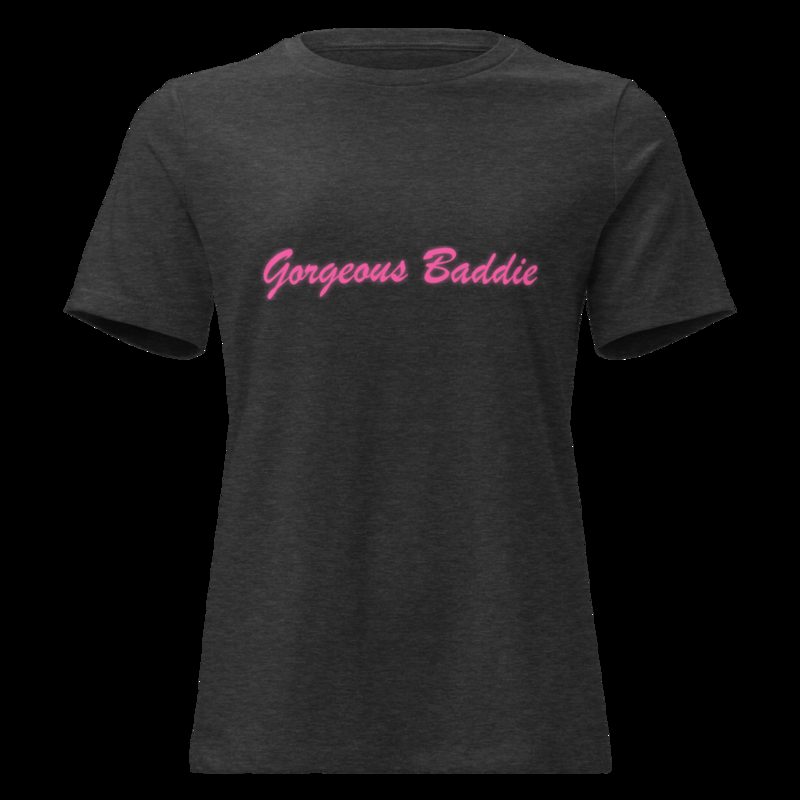 Gorgeous Baddie Script Women's Tee Dark Grey Heather