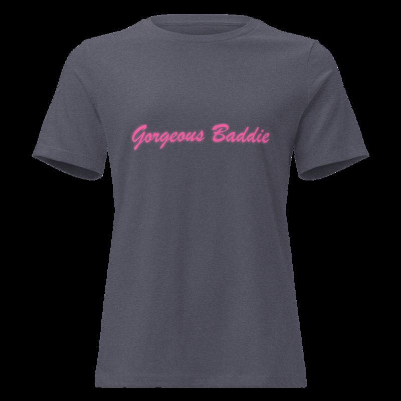 Gorgeous Baddie Script Women's Tee Heather Navy
