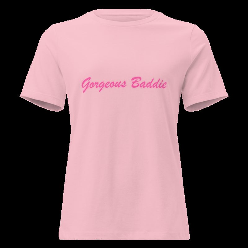 Gorgeous Baddie Script Women's Tee Pink