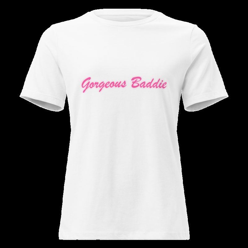 Gorgeous Baddie Script Women's Tee White