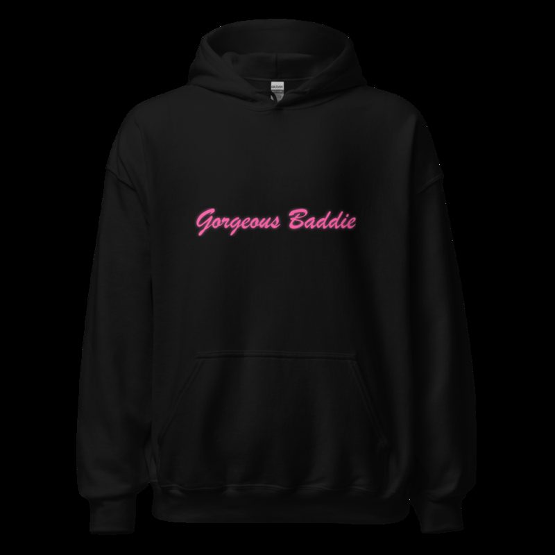Gorgeous Baddie Script Hoodie Black