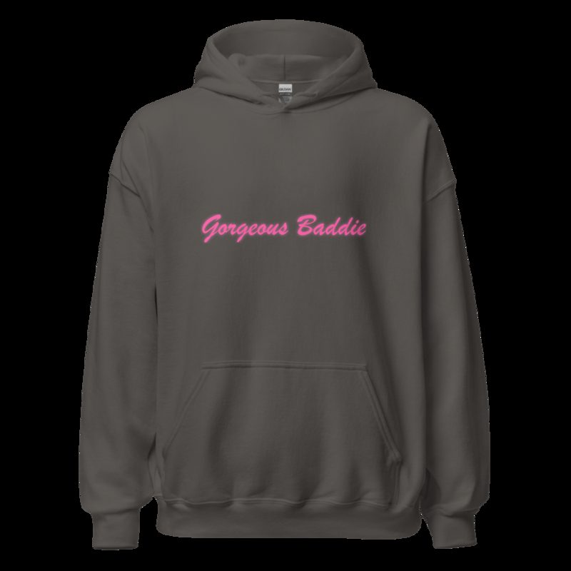 Gorgeous Baddie Script Hoodie Charcoal