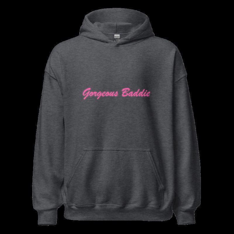 Gorgeous Baddie Script Hoodie Dark Heather