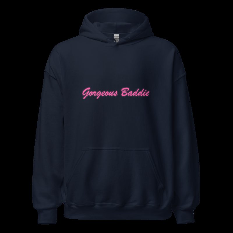 Gorgeous Baddie Script Hoodie Navy