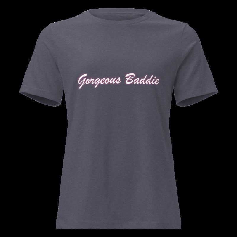 Gorgeous Baddie Script Night Women's Tee Heather Navy