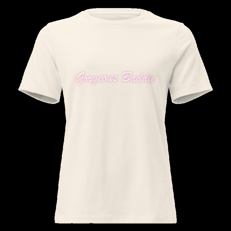 Gorgeous Baddie Script Night Women's Tee Natural