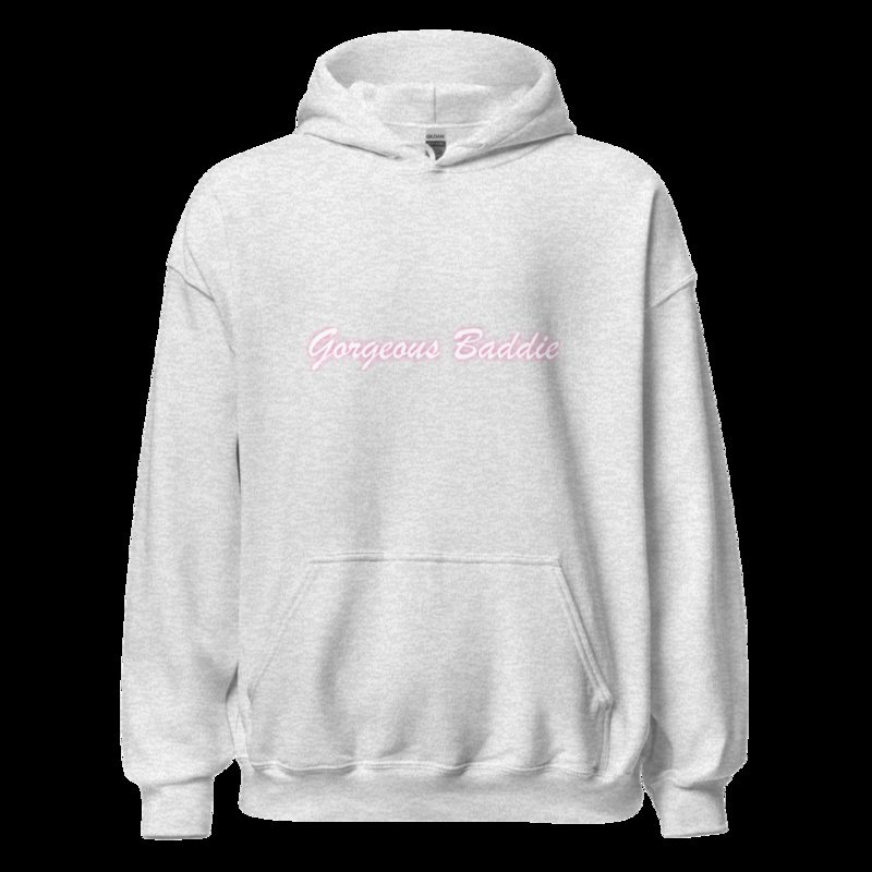 Gorgeous Baddie Script Night Hoodie Ash