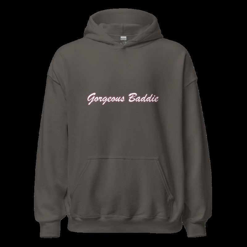 Gorgeous Baddie Script Night Hoodie Charcoal