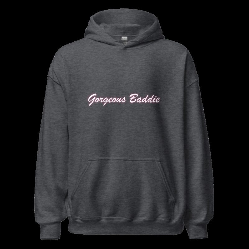 Gorgeous Baddie Script Night Hoodie Dark Heather