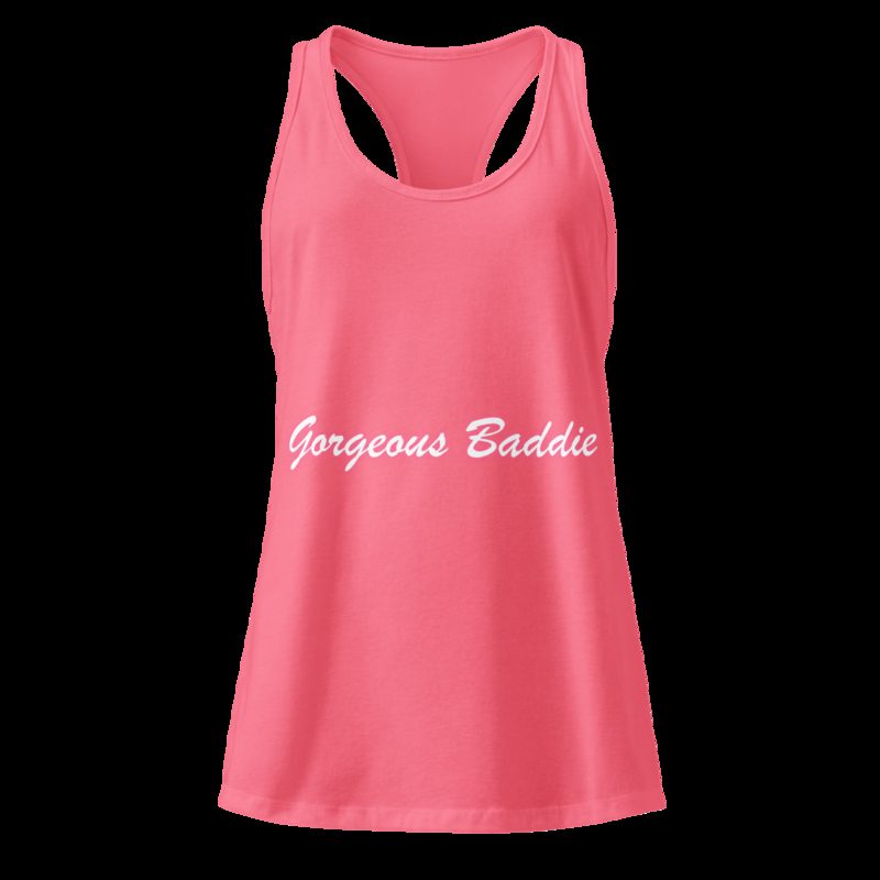 Gorgeous Baddie Script Night Racerback Tank Hot Pink